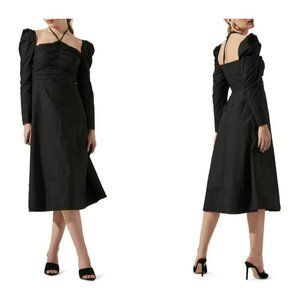 ASTR The Label Long Sleeve Tie Neck Dress Black Size L NWT